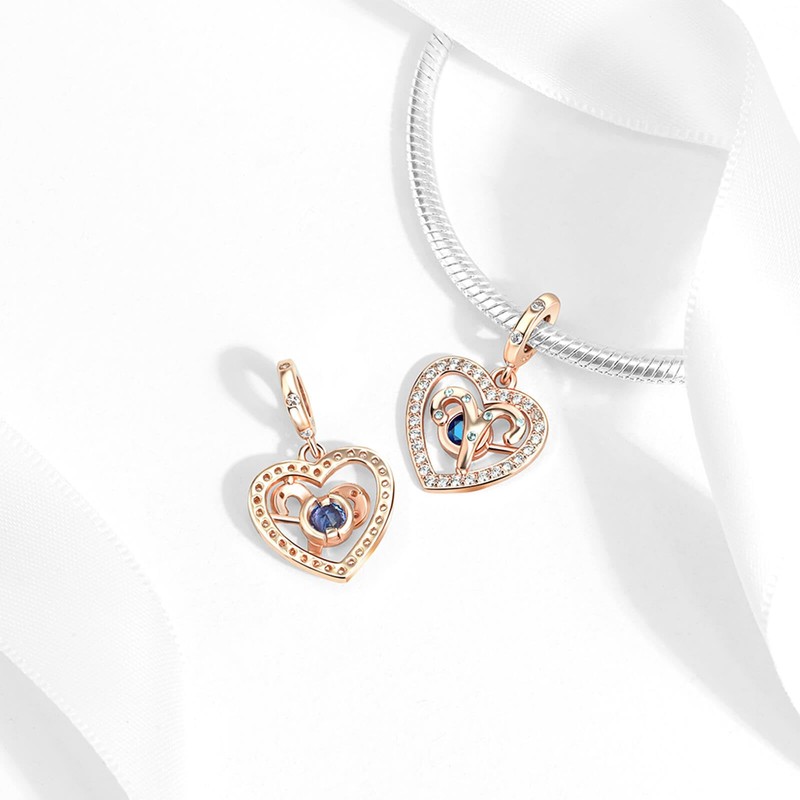 DATOUQI Zodiac Sign Charm for Bracelets and Necklaces Rose Gold