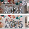 LED Number Light - Lighted Silver Glitter Number Light Sign,