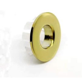Sink Basin Trim Overflow Cover Brass Insert in Hole Round Caps Gold