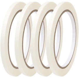 DOAY 4 Pack White Artist Tape - Art Masking Tape for Watercolor Paper, Canvas Acrylic Painting, Curves, Framing, Paint, Gouache, Console - Acid Free Drafting Tape 1/4" (0.25") Wide - 360FT Total | DOAY