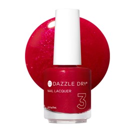 Dazzle Dry Esmalte De Uñas (Paso 3) - Rojo De Alta Velocidad - Un Rojo Clásico De Cobertura Total Con Sutiles Destellos Magenta. Cobertura Total Con  