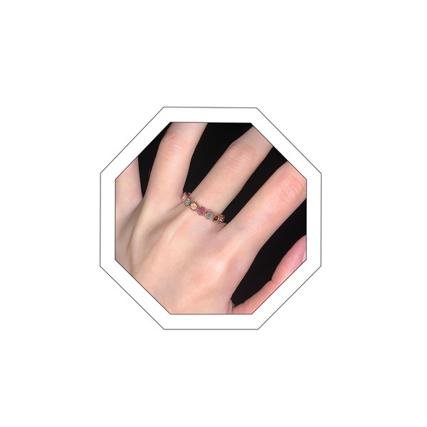 Hanfluenve Women's Rings for Wedding Simulated Birthstones Mothers Rings Open