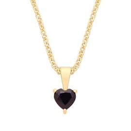 9ct Yellow Gold Natural Blue Sapphire Heart Solitaire Pendant September Birthstone + 18" Chain Necklace