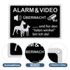 Caution Video Surveillance Sign and Warning of the Dog Sign