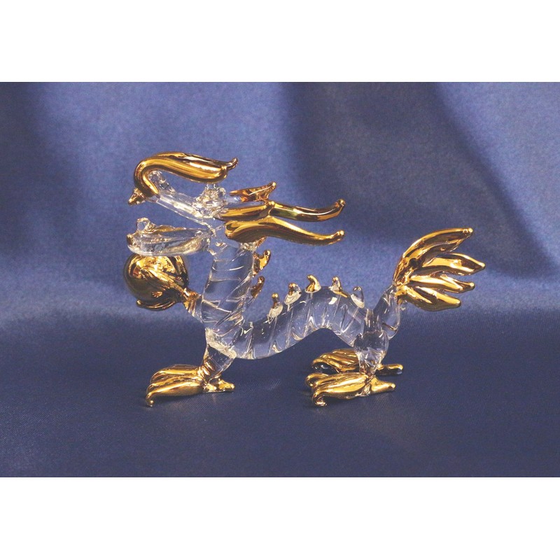 Castle Enterprise Four Cart Handmade Glass Craft Emperor Dragon with