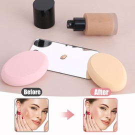 Giantree 2 Pcs Oval Puff, Make-up Egg Air Cushion Puff Beauty Egg Foundation Sponge Oval Makeup Sponges for Eye Foundation Blush Application Forehead Cheeks, Dry and Wet