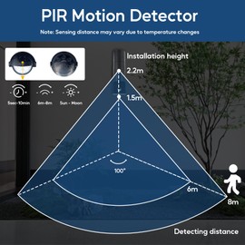 Kerry Outdoor Wall Lights, Up and Down Lamp with Motion Sensor, IP44 Black Stainless Steel Outside Lighting Mains Powered Fixtures, PIR Detector External Wall Sconce for Front Door, Porch, Garden