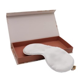 Premium Handcrafted 25 Momme Mulberry Silk Eye Mask for Sleeping (Natural White)