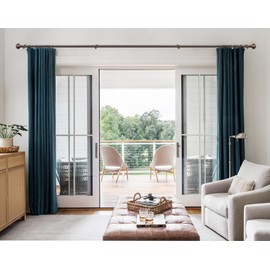 TONIAL Bronze Curtain Rod 32 to 86 Inches, 7/8 Adjustable Curtain Rods for Windows 20 to 82 Inches, Splicing Drapery Rods Heavy Duty with Netted Texture Finials