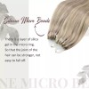 Moresoo Extensiones Cabello Real 50gr 14in #18 Rubio Cenizo Mixed