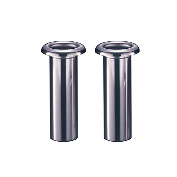 Flower Stand for Graves, Premium Stainless Steel, Medium Insert, No Brim, Tube Diameter: 1.9 inches (48 mm), Ring Bottom Depth: 5.7 inches (145 mm), Set of 1 to 2 (S-48) (3. Large)