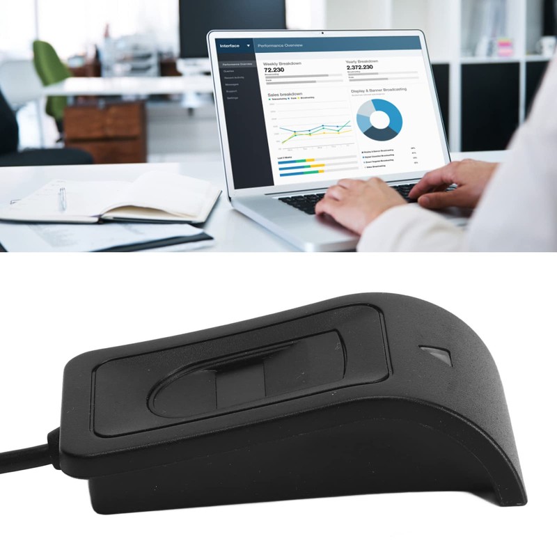 QANYEGN Fingerprint Key Reader, USB Fingerprint Reader, Computer Fingerprint Recognizer