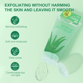 Aloe Vera Blackhead Cleansing Gel, Purifying Exfoliating Gel for Blackheads & Pores, Deep Cleansing Moisturizing Aloe Gels for face, Gentle Exfoliator Deep Cleaning Skin, 170g/5.99 OZ