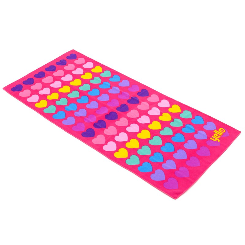 Yello Lightweight Heart Beach Towel for Kids and Adults