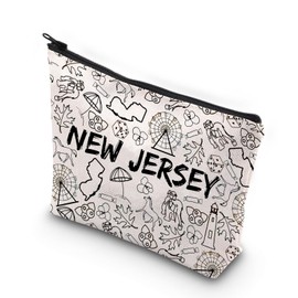 WCGXKO New Jersey Gift New Jersey Trip Merchandise New Jersey Zipper Pouch Makeup Bag (New Jersey CA)