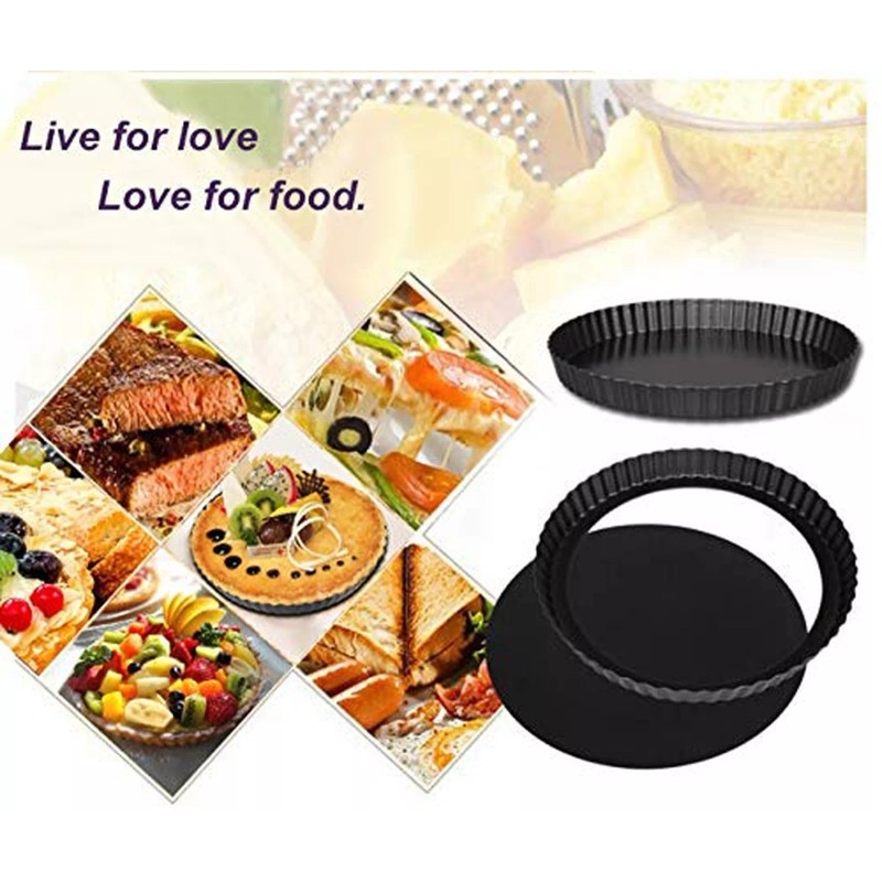 IELEK 12 Inch Non-Stick Tart Quiche Flan Pan Molds Round