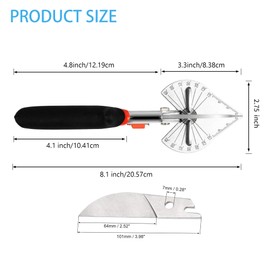 FUZVOL Miter Shears - Multifunctional 45 to 135 Degree Multi Angle Trim Cutter, Gasket Shear for Angular Cutting of Soft Wood, Plastic, PVC and More, Including 2 Spare Blades