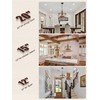 12 Inch Farmhouse Wood Chandelier Light Fixture, 3-Light French Country