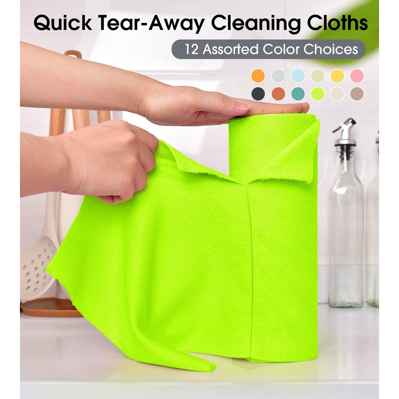 KitchLife Microfiber Cleaning Cloth Roll - Tear-Away Reusable Microfiber Paper