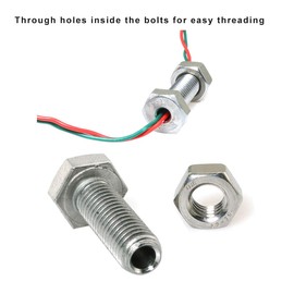 PZRT 2pcs Cylindrical Hollow External Hexagon Screw 304 Stainless Steel Lamp Threading Screws Through Hole Bolt M8x25