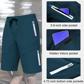 Men's Mountain Bike Shorts 4D Padded, Biking MTB Shorts Loose-fit Lightweight MTB Cycling Shorts, 05 Blue, Small