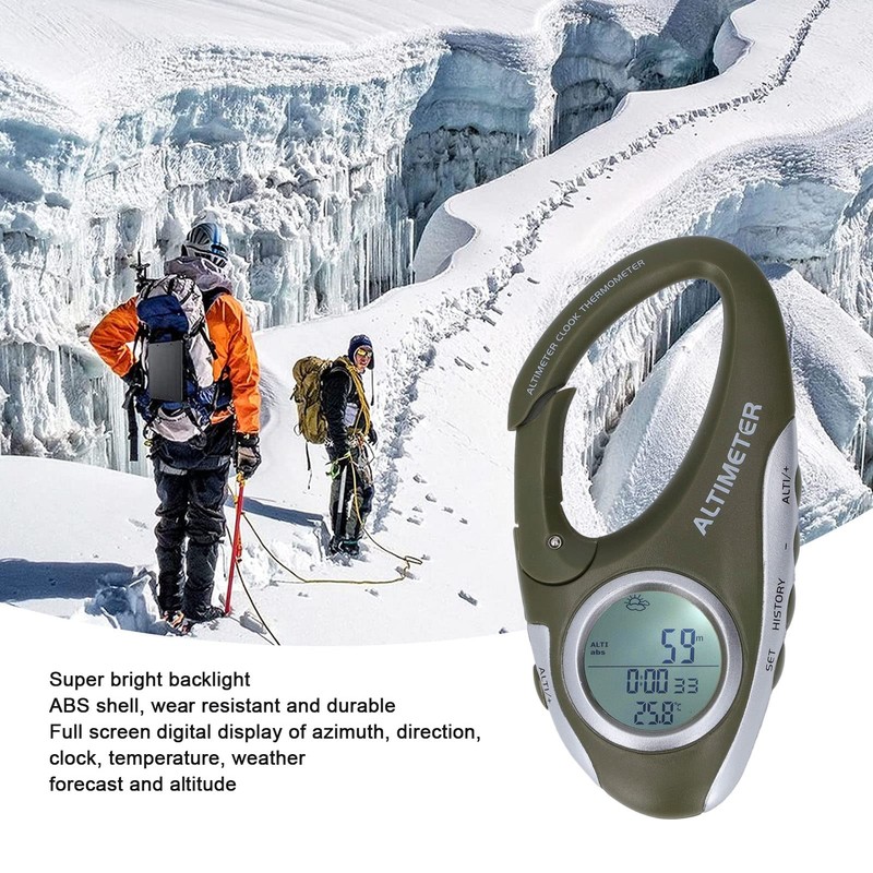 AMTAST Barometer, Altimeter, Thermometer, Metric Altimeter with Backlight, Portable Size
