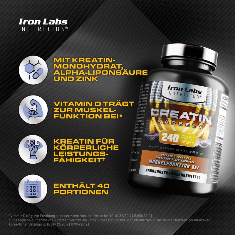 Creatine Capsules - Creatine Monohydrate - 4,206 mg per serving