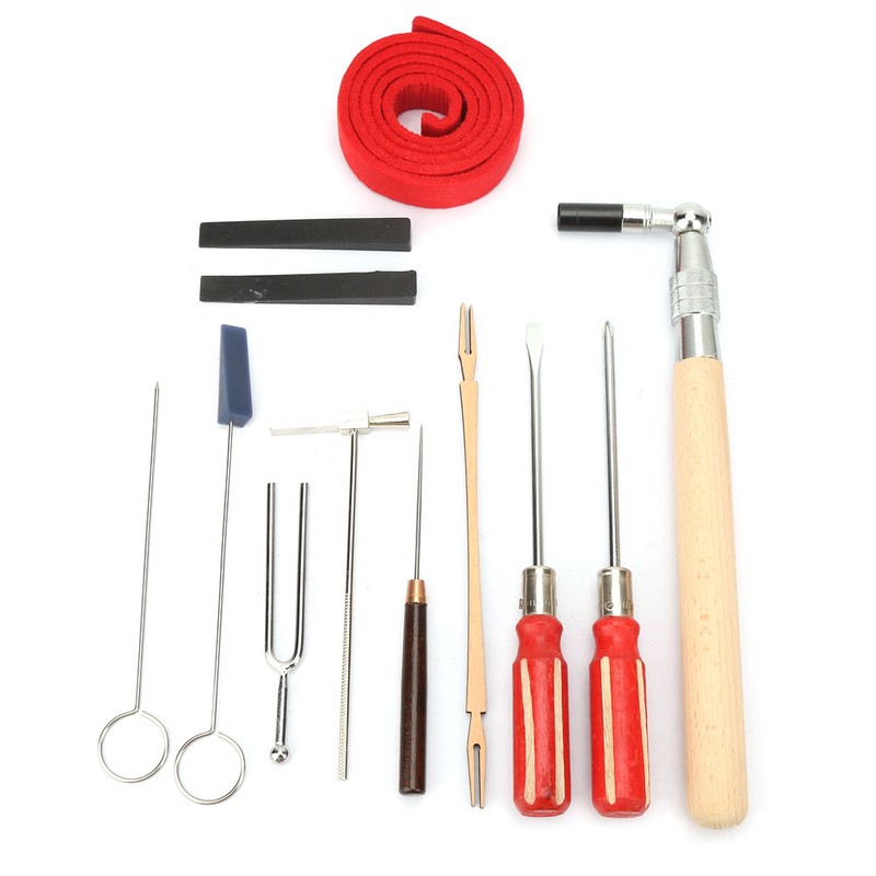 13pcs Piano Tuning Maintenance Tools Kit Screwdriver Wrench Hammer with