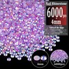 6000pcs 4mm Resin Rhinestones Bulk, Lavender Purple AB Flatback Round