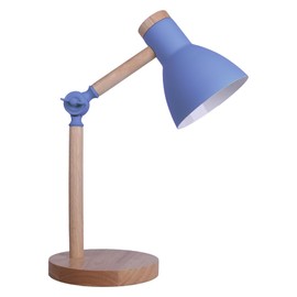 Bel Air Home - TEACHER Series 1xE-27 Desk Lamp Metal and Wood for Stylish Working and Learning Living Room or Bedroom Colour: Natural (BLUB NOT INCLUDED) (BLUE)