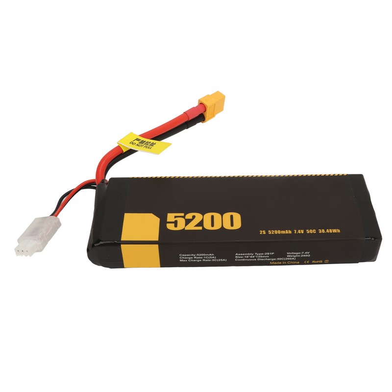 2S Lipo Battery 5200mah 50C 7.4V RC Airplane Car Lipo