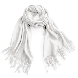 Belle Donne, Pashmina Shawls, Pashmina Head Scarf, White Pashmina Scarfs for Women 70 x 27