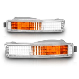 AmeriLite Replacement Bumper Parking Lights Clear Set For 90-91 Honda Accord - Passenger and Driver Side