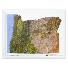 Hubbard Scientific 3D Oregon Map | A True Raised Relief Map - You Can Feel the Terrain | Vacuum-formed Molded | 22″ x 17″ | Detailed Topography