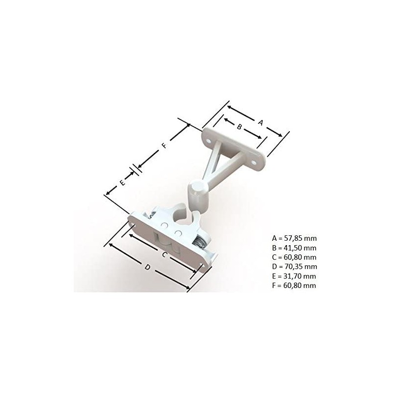 Dzina Static Caravan Mobile Motorhome Door Stop Sprung Retainer Catch