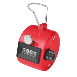 SPHTOEO 4-Digit Handheld Tally Counter Manual Mechanical Palm Clicker Counter Tracker (Red)