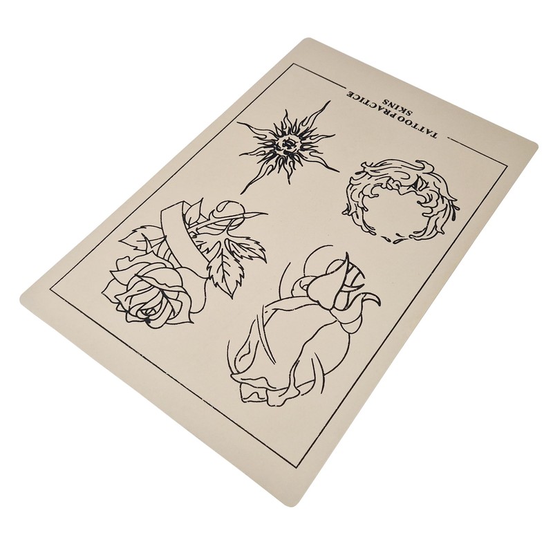 Large A4 Size Flower and Sun Tattoo Practice Skin (Pack