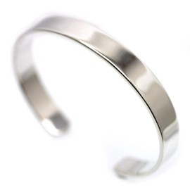 Silver One 925 Silver Simple Flat Bangle, Men's Ho (Height 0.4 inches (10 mm), Sterling Silver