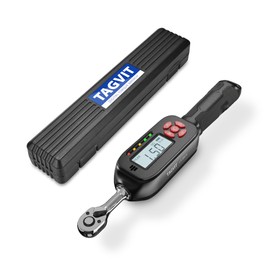 TAGVIT 1/4 Inch Drive Digital Torque Wrench, 1.1-22.1Ft.lb/1.5-30Nm Electronic Bike Torque Wrench, ±2% Accuracy with Preset Value, Data Storage, Buzzer and LED Flash Notification for Bicycle Moto