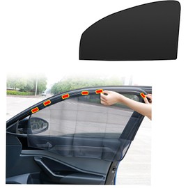 Car Window Sun Shade for Front Side Window, 2PCS Mesh Car Sun Shade Mosquito Net Curtain, Universal Automobile Side Window Sunshade Curtain