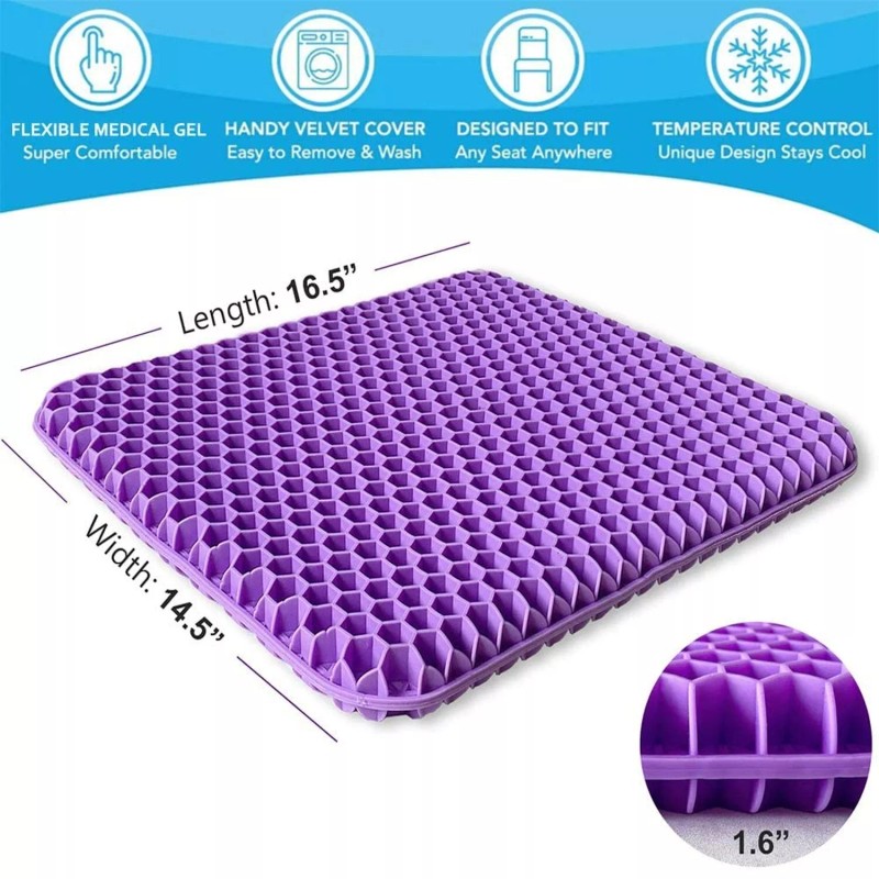 Sbriun Gel Seat Cushion - Enhanced Double Thick Egg Seat