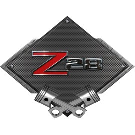 Black Diamond Cross Pistons Z28 Metal Sign Wall Hanging Art - 25x19
