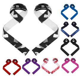 Weight Lifting Straps Grip Lifts Men Women Gym Straps Neoprene padded Wrist Support Exercise Fitness Heavy Strength Training Powerlifting Bodybuilding Workout (Gray Camo)