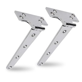 2Pcs 316 Stainless Steel Marine Grade T Hinges, Heavy Duty Boat Hinges, Flush Hatch Door Accessories Boat Strap for Boat, RV, Cabinet, Deck Mirror Polished, 270° Rotation (98 * 195MM)