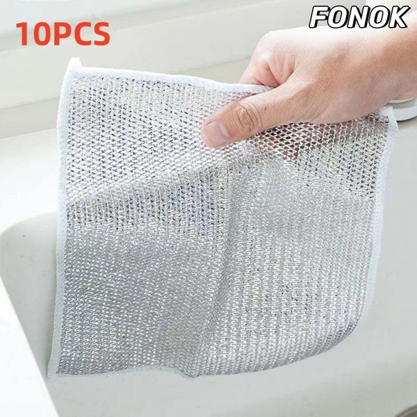 FONOK 10PCS wet and dry super cleaning power kitchen dishcloth