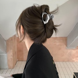 Small Hair Claw Clips Hollow Oval Claw Clip Metal Hair Clips Non-Slip Hair Barrettes for Girls Strong Hold Hair Clamps Hair Jaw Clips Long Thick Thin Hair Supplies Hair Accessories for Woman 4PCS (Style 1)