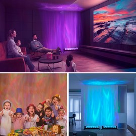 YYUJIALIANG 12W RGBW LED Dynamic Wave Wall Light - Flowing Water & Aurora Visual Effects, Color Changing Wall Washer Lamp with Remote,Ideal for Living Room, Bedroom and Home Bar Decor,10.63inch