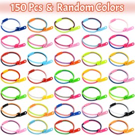 SephireREX 150-Pack Zipper Friendship Bracelets,7.5 Inches Fidget Friendship Bracelets for Goodie Bag Fillers