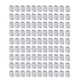 100pcs Aluminum Crimping Loop Sleeve, Wire Rope Ferrule Sleeves Clips for Cable Fixing and Fishing Crimp Sleeve (1.5mm/0.06in Elliptical)