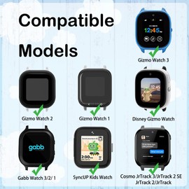 2 Pack Stretchy Nylon Band Compatible with Gizmo Watch 3 2 1/Gabb Watch 3 2 1/SyncUP/Cosmo JrTrack Band Soft Elastic Strap with Adjustable Buckle